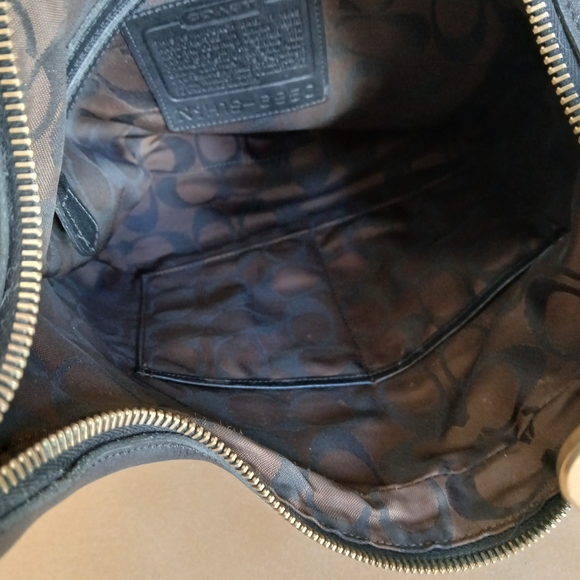 Vintage COACH Amanda Hobo Black Leather Bag - Picture 6 of 9